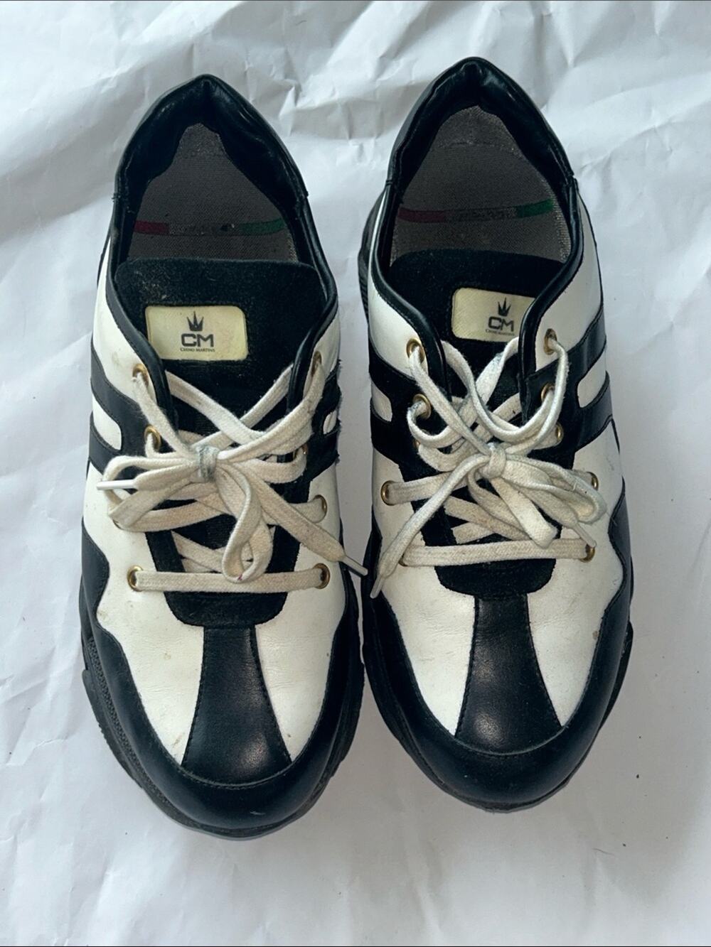 CM Black and White Lace-Up Sneakers
